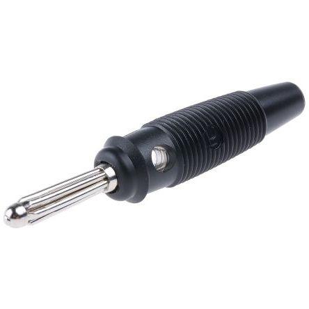 Connecteur banane, Plug, noir - BUELA-30-K-BK