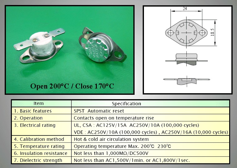 KSD301-200°C