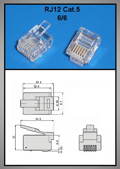 RJ12-6-6P-FLAT