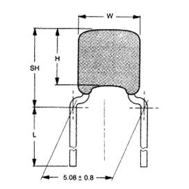 Condensateur céramique, 100.0nF - SF1H104Z06S505N