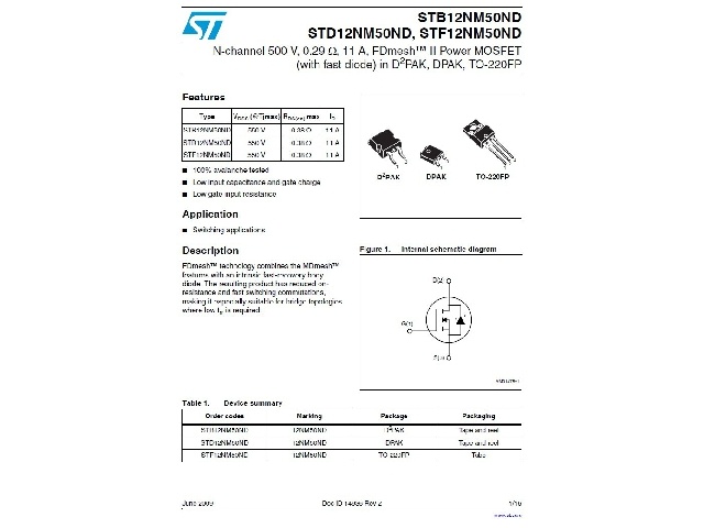 STB12NM50ND