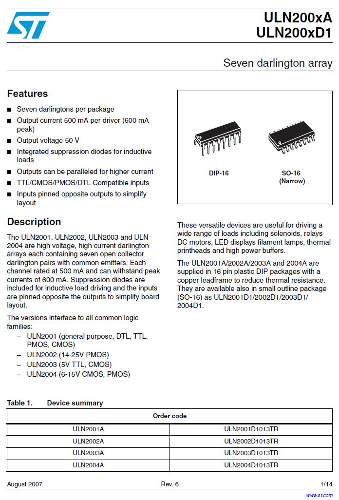 ULN2003D1013TR