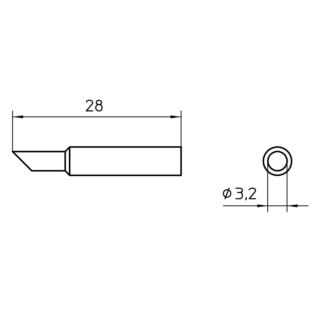 Panne de fer à souder XNT-CC-45°